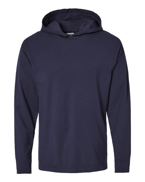 Load image into Gallery viewer, Unisex Garment-Dyed Jersey Hooded Long Sleeve T-Shirt - Anchor Slate