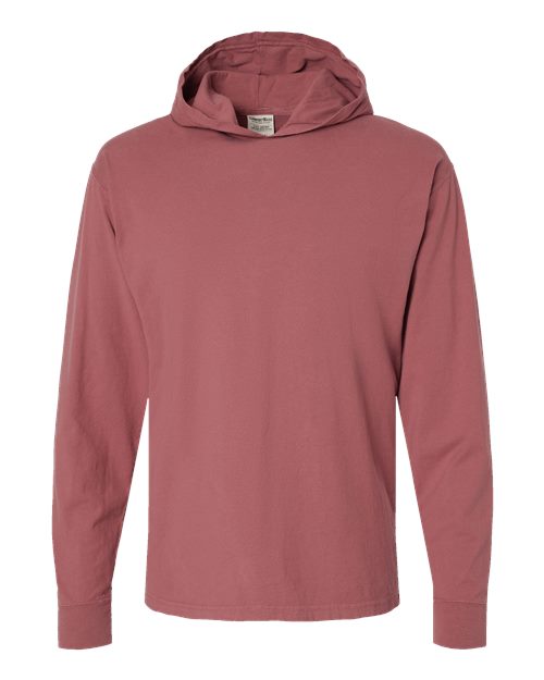 Load image into Gallery viewer, Unisex Garment-Dyed Jersey Hooded Long Sleeve T-Shirt - Nantucket Red