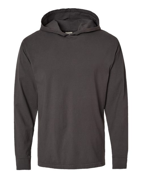 Load image into Gallery viewer, Unisex Garment-Dyed Jersey Hooded Long Sleeve T-Shirt - New Railroad Grey