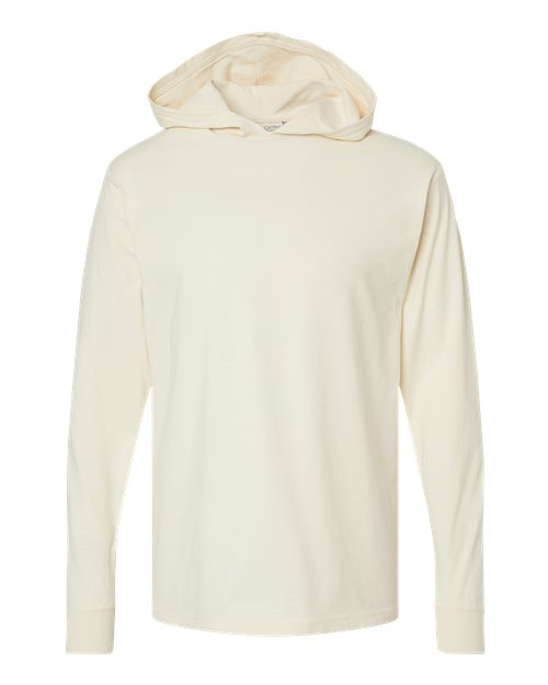 Load image into Gallery viewer, Unisex Garment-Dyed Jersey Hooded Long Sleeve T-Shirt - Parchment