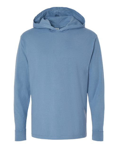 Load image into Gallery viewer, Unisex Garment-Dyed Jersey Hooded Long Sleeve T-Shirt - Saltwater