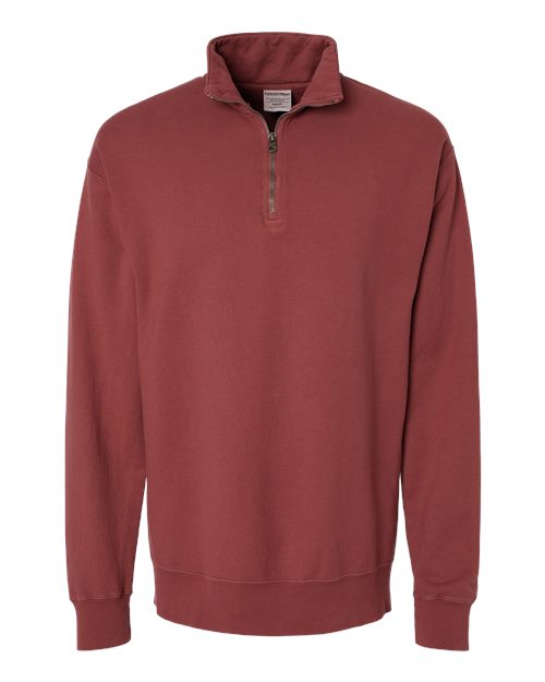 Load image into Gallery viewer, Unisex Garment-Dyed Quarter-Zip Sweatshirt - Cayenne