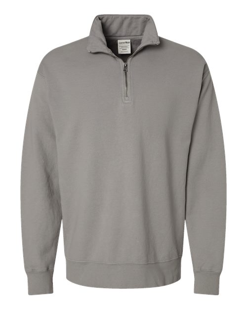 Load image into Gallery viewer, Unisex Garment-Dyed Quarter-Zip Sweatshirt - Concrete Grey