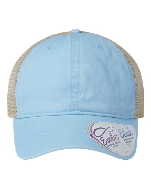 Load image into Gallery viewer, Infinity Her TESS Women's Washed Mesh-Back Cap - Cashmere Blue/ Floral