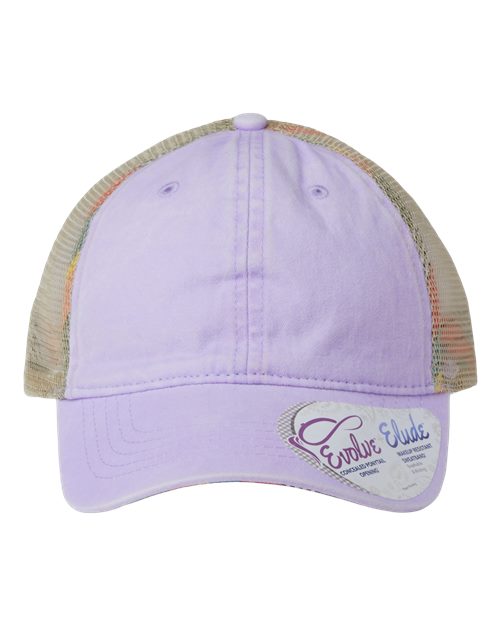 Load image into Gallery viewer, Infinity Her TESS Women's Washed Mesh-Back Cap - Lavender/ Stripes