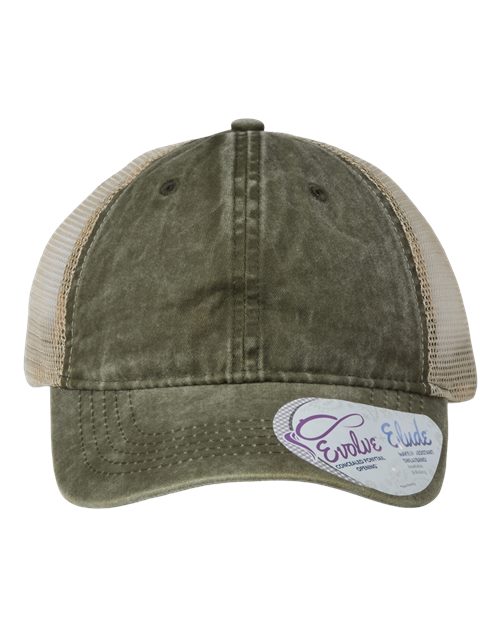 Load image into Gallery viewer, Infinity Her TESS Women's Washed Mesh-Back Cap - Olive/ Camo