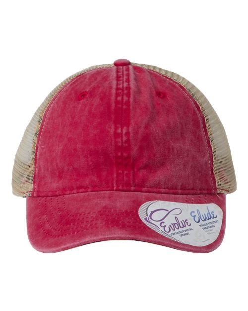 Load image into Gallery viewer, Infinity Her TESS Women's Washed Mesh-Back Cap - Red/ Leopard
