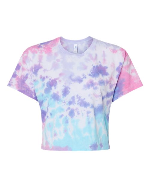 Load image into Gallery viewer, Colortone 1050 Women's Tie-Dyed Crop T-Shirt - Cotton Candy