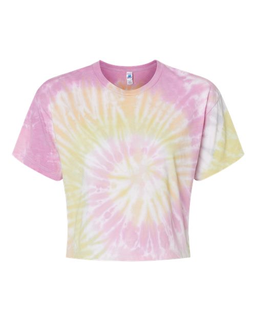 Load image into Gallery viewer, Colortone 1050 Women's Tie-Dyed Crop T-Shirt - Desert Rose
