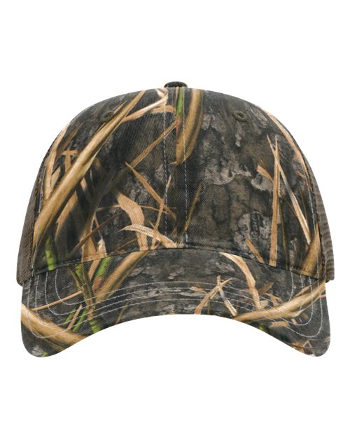 Load image into Gallery viewer, Richardson 111P Garment Washed Printed Trucker Cap - Shadow Grass Habitat/ Brown