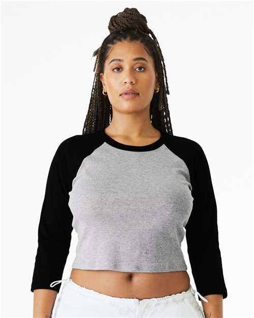 Load image into Gallery viewer, Women's Micro Rib Three-Quarter Raglan Sleeve Baby Tee — product photo 1