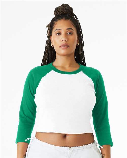 Load image into Gallery viewer, Women's Micro Rib Three-Quarter Raglan Sleeve Baby Tee — product photo 4