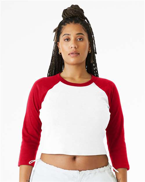 Load image into Gallery viewer, Women's Micro Rib Three-Quarter Raglan Sleeve Baby Tee — product photo 6