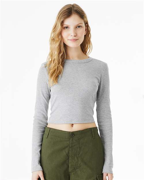 Load image into Gallery viewer, Women's Micro Rib Long Sleeve Baby Tee — product photo 1