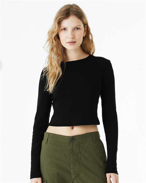 Load image into Gallery viewer, Women's Micro Rib Long Sleeve Baby Tee — product photo 2