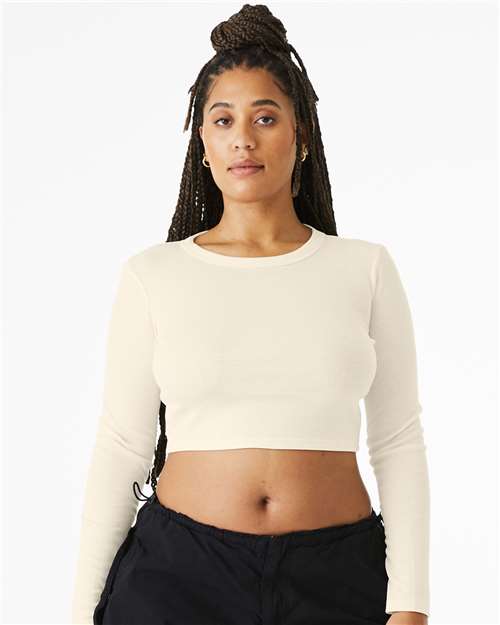 Load image into Gallery viewer, Women's Micro Rib Long Sleeve Baby Tee — product photo 3