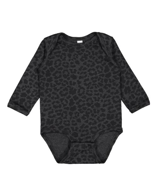 Load image into Gallery viewer, Infant Fine Jersey Long Sleeve Bodysuit - Black Leopard