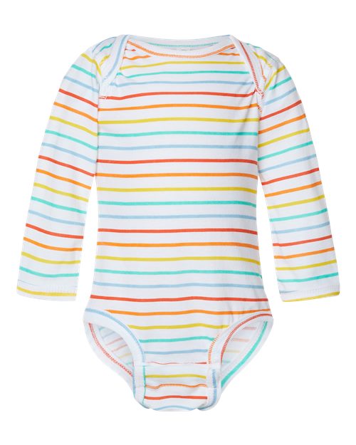 Load image into Gallery viewer, Infant Fine Jersey Long Sleeve Bodysuit - Rainbow Stripe