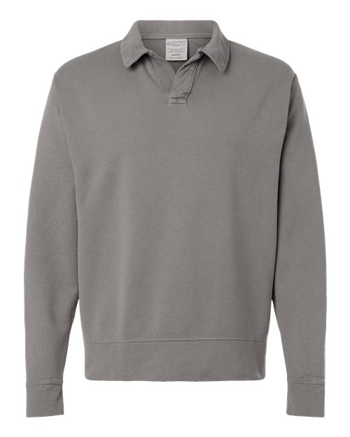 Load image into Gallery viewer, Unisex Garment-Dyed Polo Collar Sweatshirt - Concrete Grey