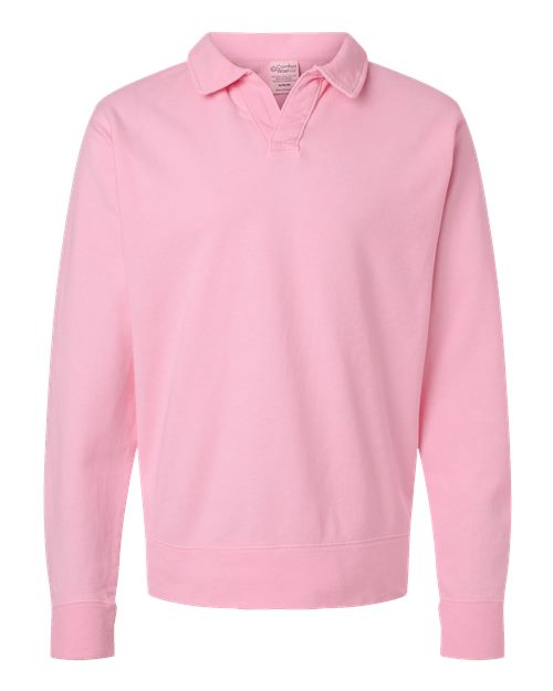 Load image into Gallery viewer, Unisex Garment-Dyed Polo Collar Sweatshirt - Cotton Candy