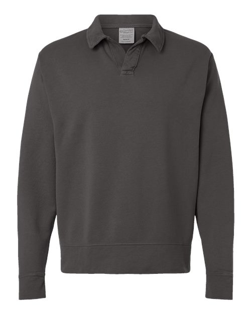 Load image into Gallery viewer, Unisex Garment-Dyed Polo Collar Sweatshirt - New Railroad Grey