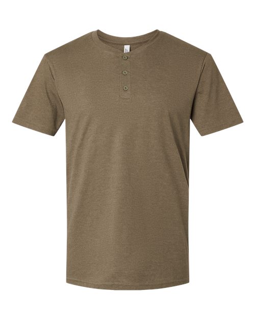 Load image into Gallery viewer, Unisex CVC Henley Tee - Heather Army