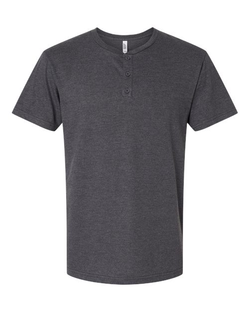 Load image into Gallery viewer, Unisex CVC Henley Tee - Heather Charcoal