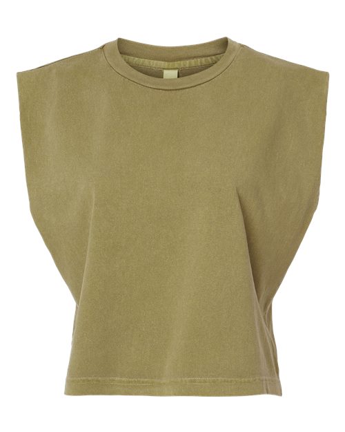 Load image into Gallery viewer, Women's Garment-Dyed Heavyweight Muscle Tee - Faded Army
