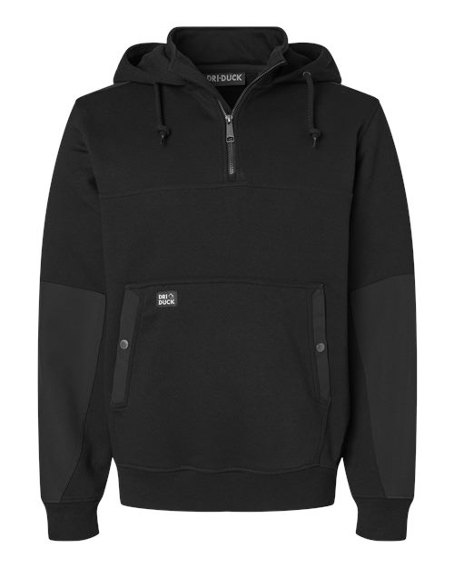 Load image into Gallery viewer, DRI DUCK 7349 Men's Mission Quarter-Zip Hooded Pullover - Black