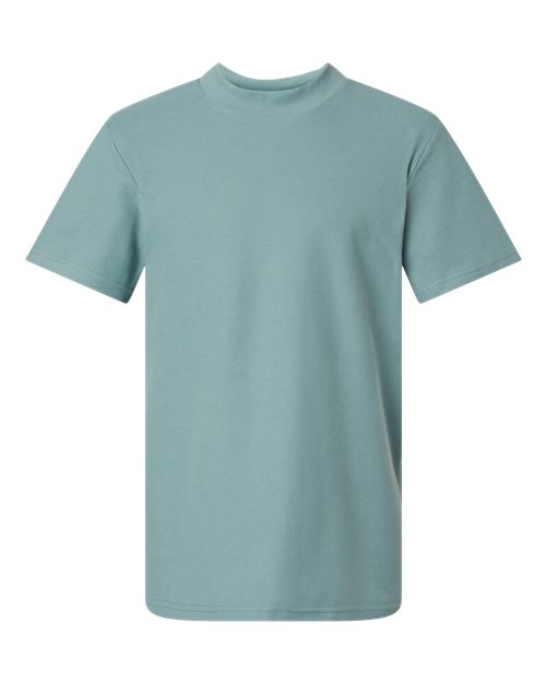 Load image into Gallery viewer, Unisex Pique Mock Neck Tee - Arctic