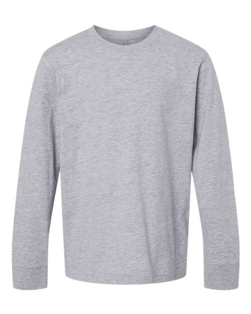 Load image into Gallery viewer, Youth Cotton Long Sleeve T-Shirt - Heather Grey