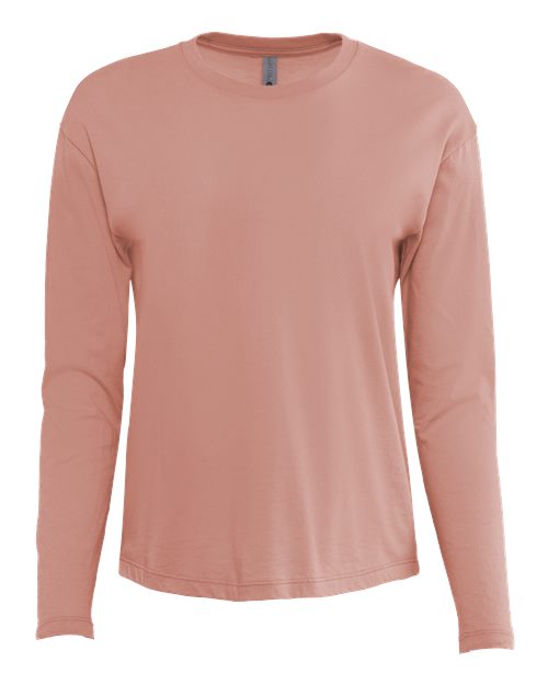 Load image into Gallery viewer, Women's Cotton Relaxed Long Sleeve T-Shirt - Desert Pink