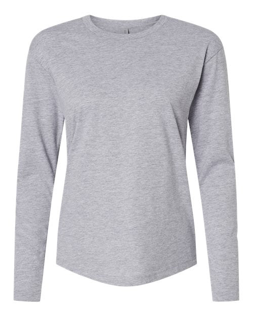 Load image into Gallery viewer, Women's Cotton Relaxed Long Sleeve T-Shirt - Heather Grey