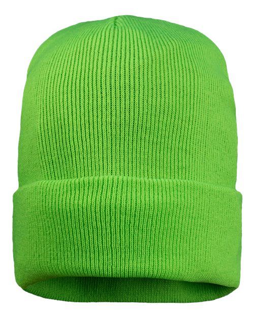 Load image into Gallery viewer, Sportsman SP12FL 12" Fleece Lined Cuffed Beanie - Neon Green