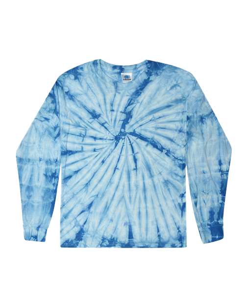 Load image into Gallery viewer, Colortone 2000 Unisex Tie-Dyed Long Sleeve T-Shirt - Spider Baby Blue