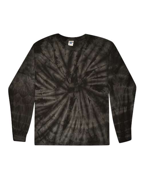 Load image into Gallery viewer, Colortone 2000 Unisex Tie-Dyed Long Sleeve T-Shirt - Spider Black