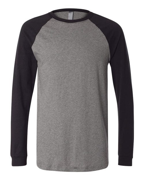 Load image into Gallery viewer, Men's Long Sleeve Jersey Baseball Tee — blank t-shirt for DTF printing