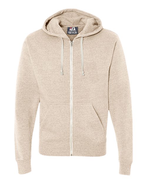 Load image into Gallery viewer, J. America 8872 Men's Triblend Full-Zip Hooded Sweatshirt - Oatmeal Triblend