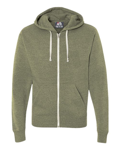 Load image into Gallery viewer, J. America 8872 Men's Triblend Full-Zip Hooded Sweatshirt - Olive Triblend