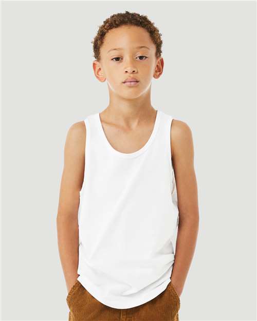 Load image into Gallery viewer, Youth Heather CVC Tank — product photo 4