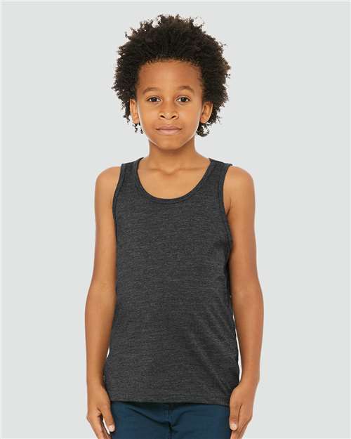 Load image into Gallery viewer, Youth Heather CVC Tank — product photo 2