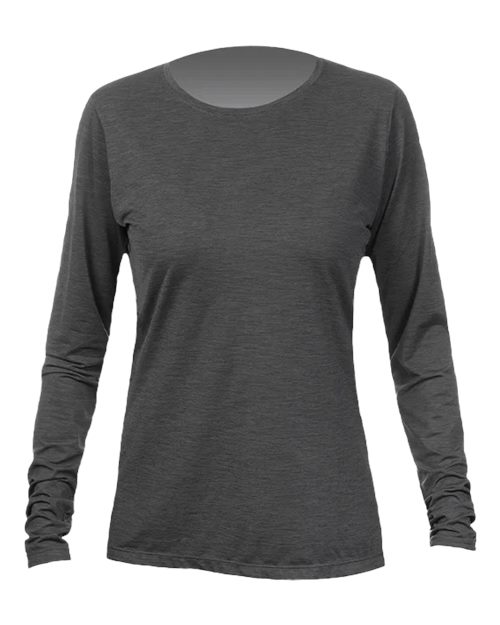 Load image into Gallery viewer, ANETIK WSBRZL0 Women's Breeze Tech Long Sleeve T-Shirt - Charcoal Heathered
