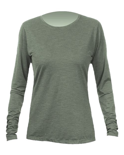 Load image into Gallery viewer, ANETIK WSBRZL0 Women's Breeze Tech Long Sleeve T-Shirt - Dark Olive Heathered