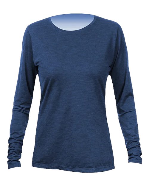 Load image into Gallery viewer, ANETIK WSBRZL0 Women's Breeze Tech Long Sleeve T-Shirt - Navy Heathered