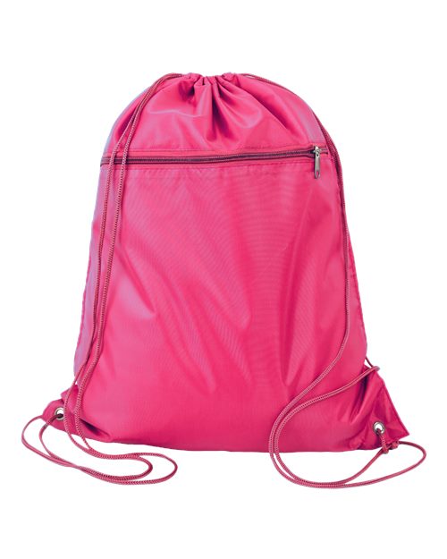 Load image into Gallery viewer, Q-Tees Q135200 Polyester Drawstring Backpack - Hot Pink
