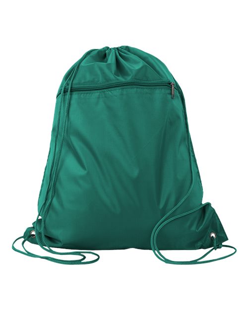 Load image into Gallery viewer, Q-Tees Q135200 Polyester Drawstring Backpack - Kelly Green