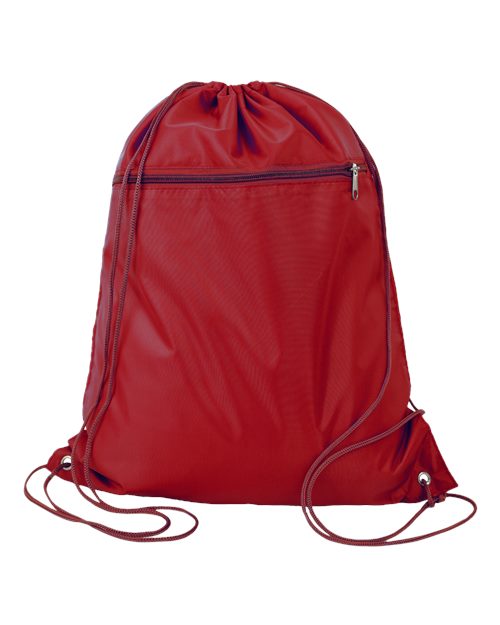 Load image into Gallery viewer, Q-Tees Q135200 Polyester Drawstring Backpack - Maroon