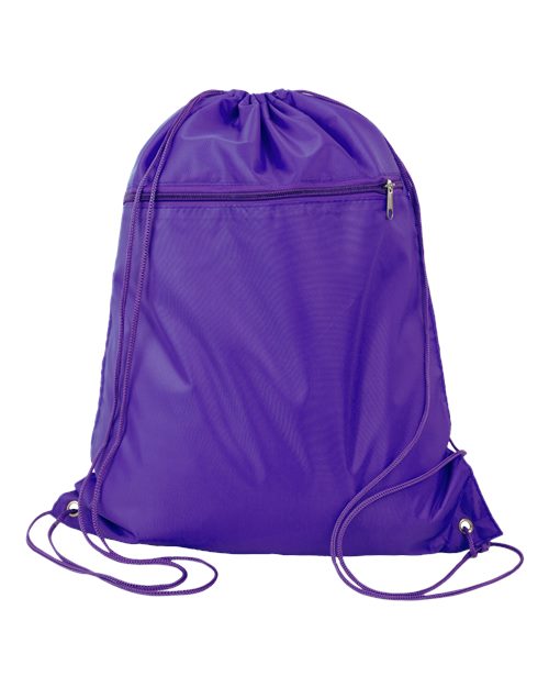 Load image into Gallery viewer, Q-Tees Q135200 Polyester Drawstring Backpack - Purple
