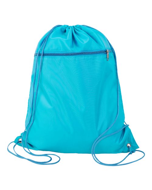 Load image into Gallery viewer, Q-Tees Q135200 Polyester Drawstring Backpack - Turquoise