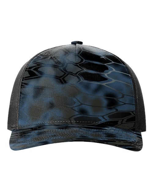 Load image into Gallery viewer, Richardson 112PFP Printed Five-Panel Trucker Cap - Kryptek Neptune/ Black